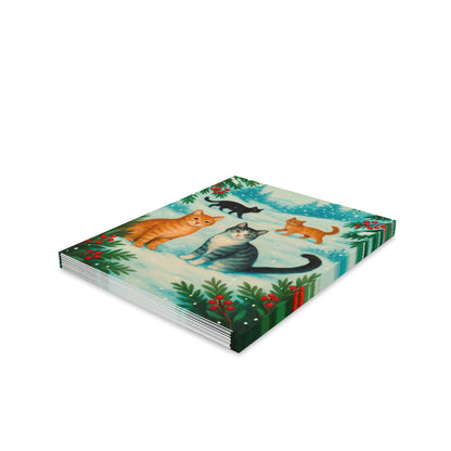 Charming Cat-Themed Greeting Cards for All Occasions, Festive Cards, Cat Lovers, Holiday Cards, Cute Cat Prints, Winter Greetings