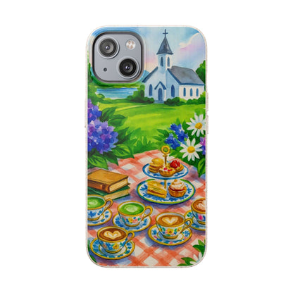 Biodegradable Phone Cases with Charming Tea Party Design, Eco-Friendly Phone Cover, Gift for Nature Lovers, Fun & Whimsical Style