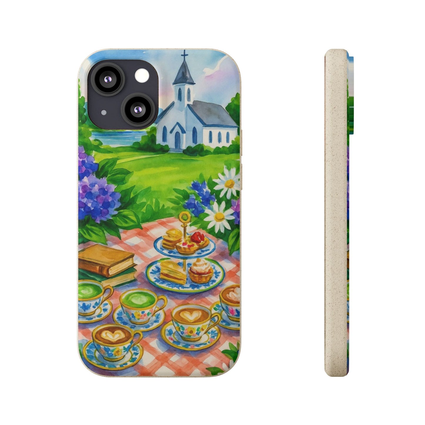 Biodegradable Phone Cases with Charming Tea Party Design, Eco-Friendly Phone Cover, Gift for Nature Lovers, Fun & Whimsical Style