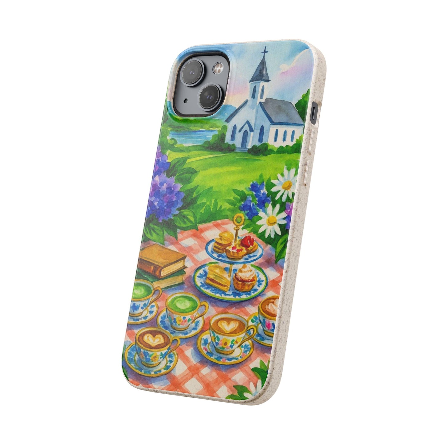 Biodegradable Phone Cases with Charming Tea Party Design, Eco-Friendly Phone Cover, Gift for Nature Lovers, Fun & Whimsical Style