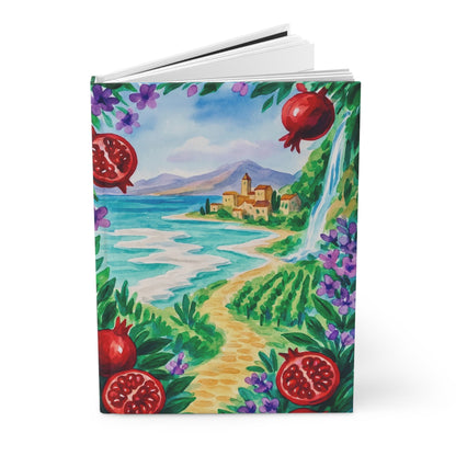Vibrant Landscape Hardcover Journal, Artistic Travel Journal, Nature Lover's Diary, Eco-Friendly Notebook, Gift for Writers