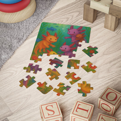 Colorful Axolotl Kids' Puzzle, Fun Activity for Children, 30-Piece Educational Toy, Bright and Engaging, Perfect Gift for Birthdays