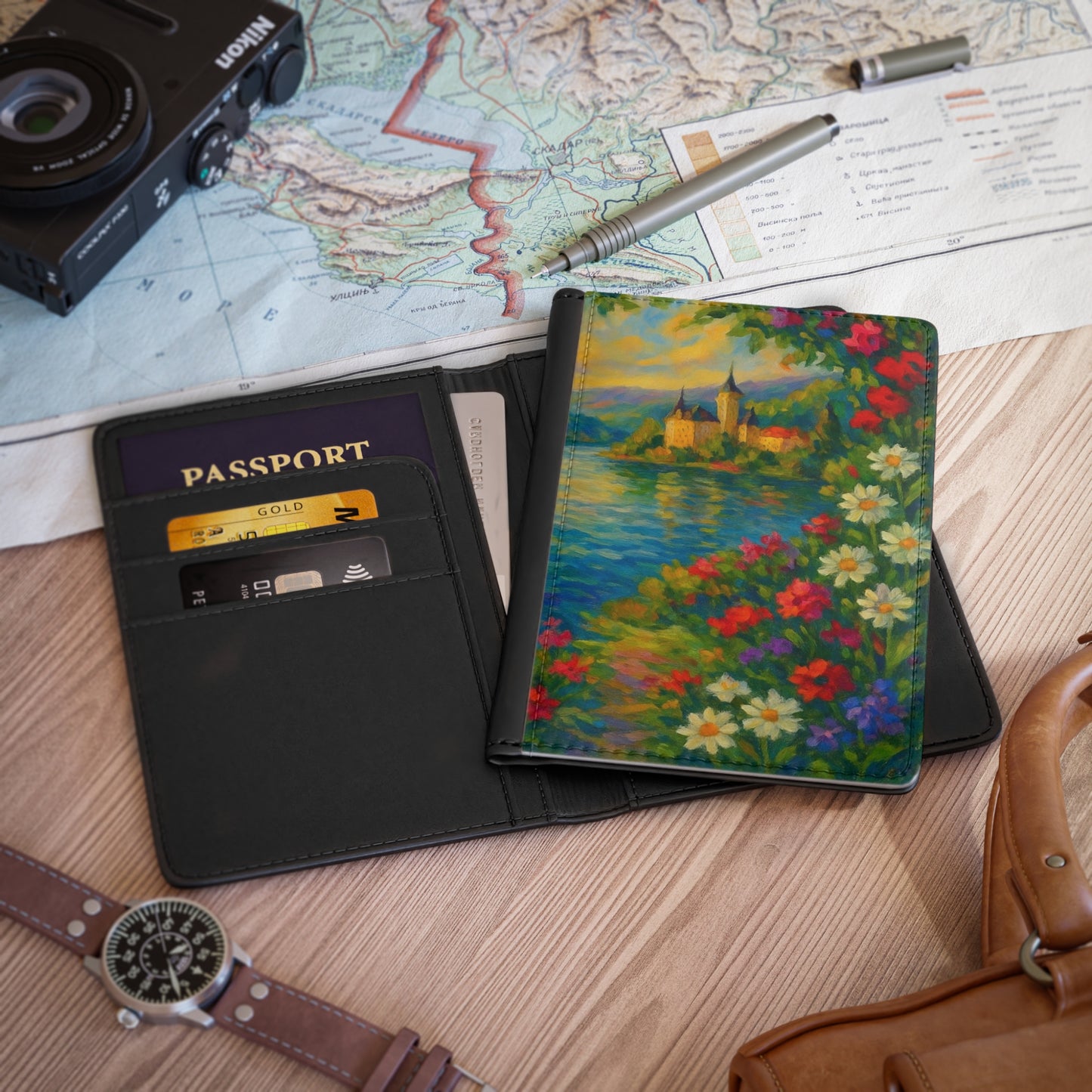 Colorful Scenic Passport Cover, Travel Wallet, Gift for Travelers, Vacation Accessories, Travel Essentials, Unique Travel Gifts