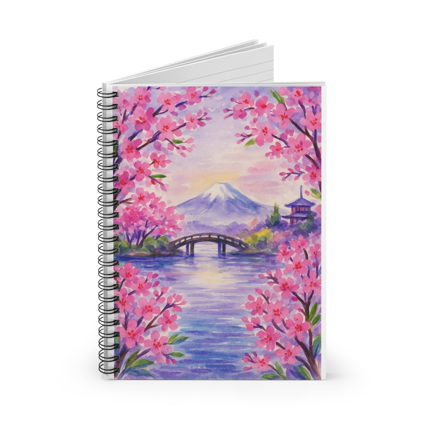 Japan | Beautiful Cherry Blossoms Journal, Gift for Students, Spring Decor, Nature Lover's Stationery, Travel Diary
