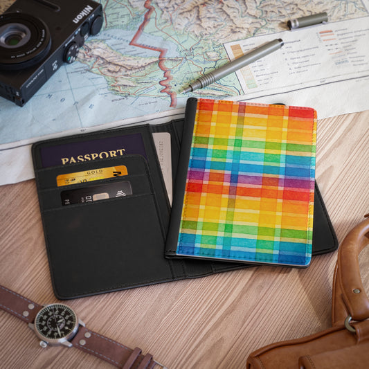 Vibrant Rainbow Passport Cover, Travel Accessory, Gift for Travelers, Summer Escape, LGBTQ+ Pride, Unique Travel Journal