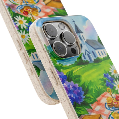 Biodegradable Phone Cases with Charming Tea Party Design, Eco-Friendly Phone Cover, Gift for Nature Lovers, Fun & Whimsical Style