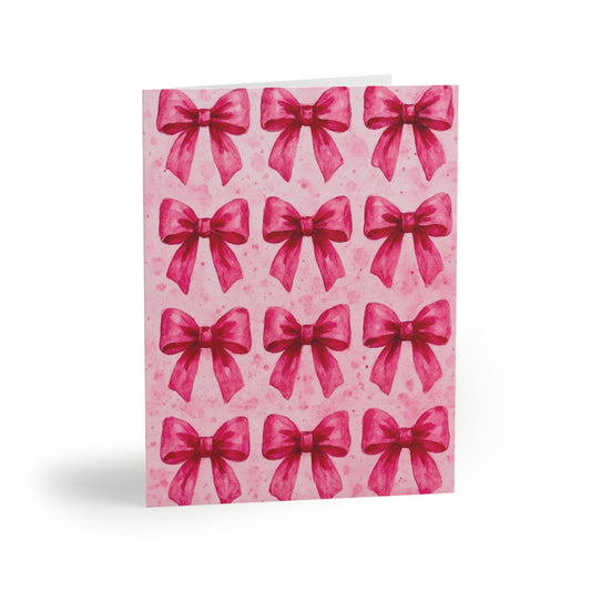 Pink Bow Greeting Cards Set - 8, 16, 24 pcs, Perfect for Birthdays, Weddings, Thank You, Party Invites, Gift Wrapping