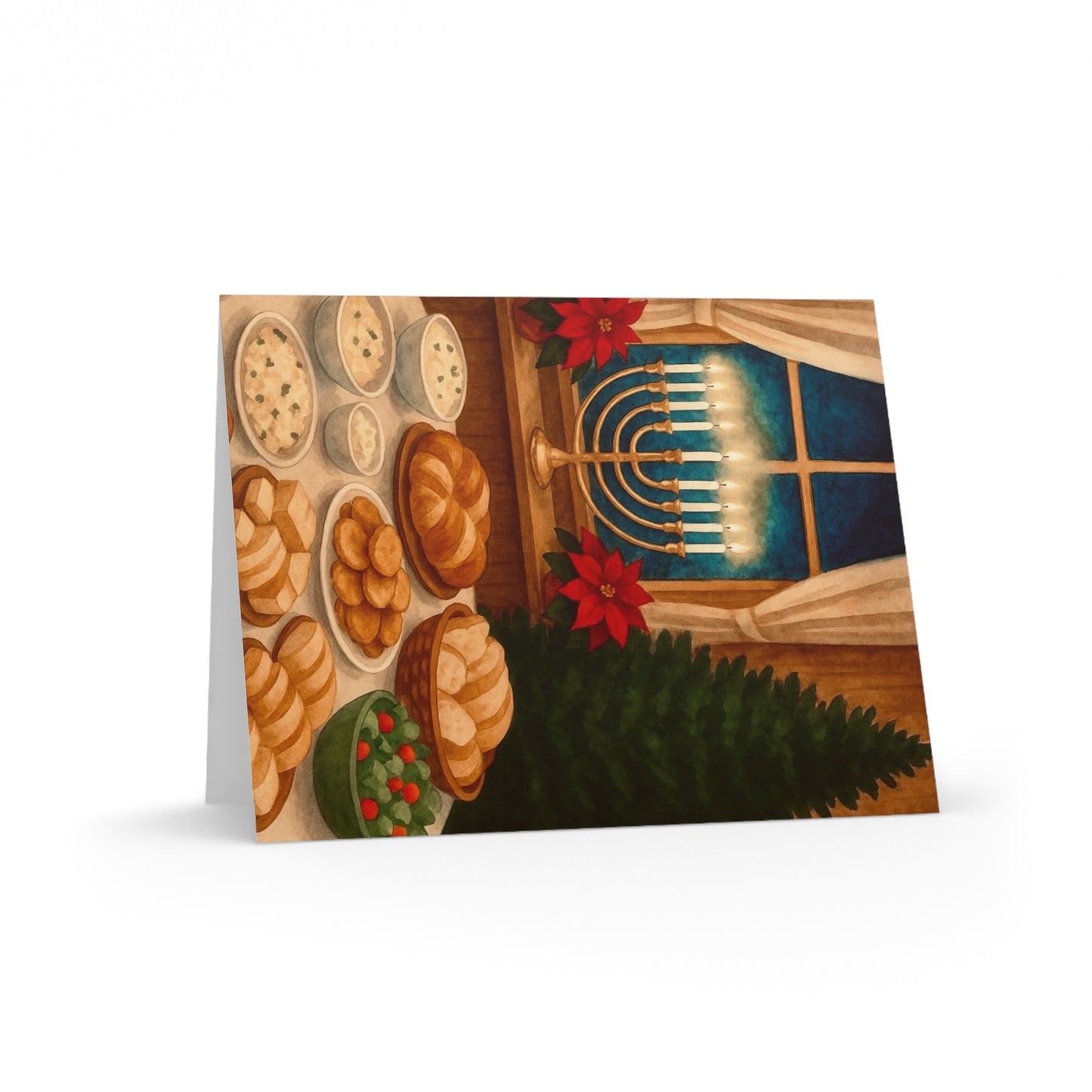 Festive Holiday Greeting Cards - Celebrate Hanukkah and Christmas with Cheer, 8/16/24 Packs, Perfect for Sending Warm Wishes