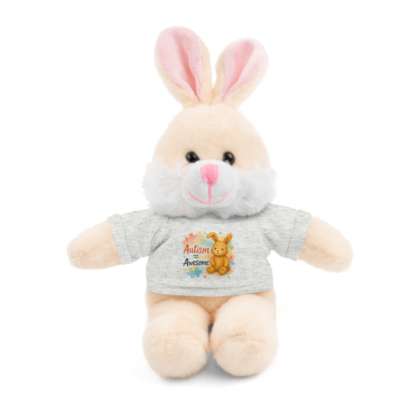 Adorable Autism Awareness Stuffed Animal, Personalized Plush Bunny, Cute Kids' Gift, Sensory Toy, Birthday Present
