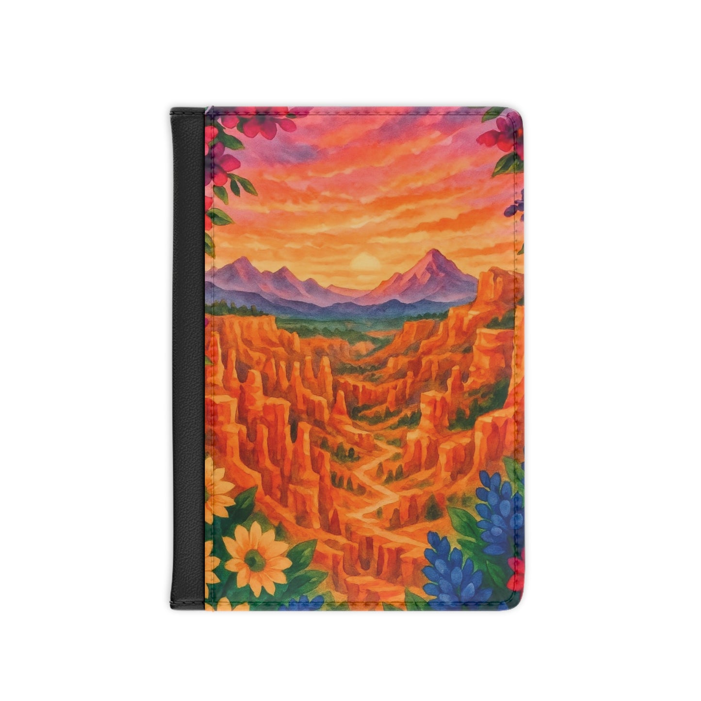 Vibrant Landscape Passport Cover, Travel Accessory, Gift for Travelers, Summer Adventure, Scenic Voyage, Colorful Travel Gear