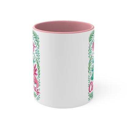 Merry Christmas Accent Mug with Cute Axolotl Design, Holiday Coffee Cup, Seasonal Drinkware, Gift for Ocean Lovers, Festive Kitchen Decor