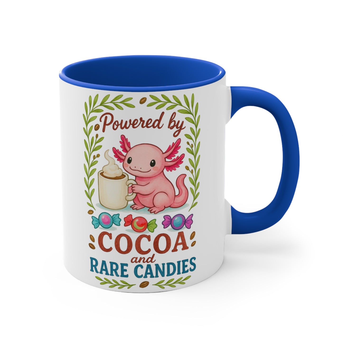 Cute Fantasy Mug: Powered by Cocoa and Rare Candies, Unicorn Gifts, Magical Drinkware, Kawaii Coffee Cup, Unique Housewarming Present