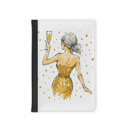 Chic Passport Cover, Elegant Travel Accessory, Travel Gift for Her, Gold Glitter Travel Wallet, Stylish Vacation Essentials