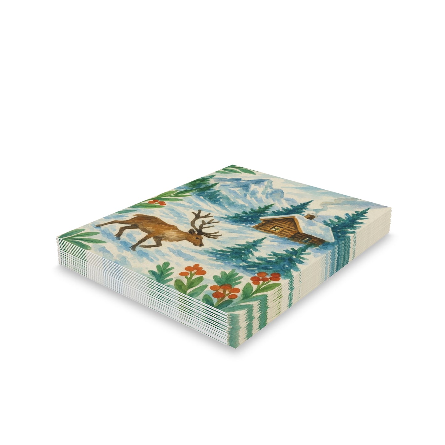 Winter Wonderland Greeting Cards Set, Rustic Holiday Cards, Seasonal Greetings, Handmade Card Pack, Perfect for Christmas and New Year