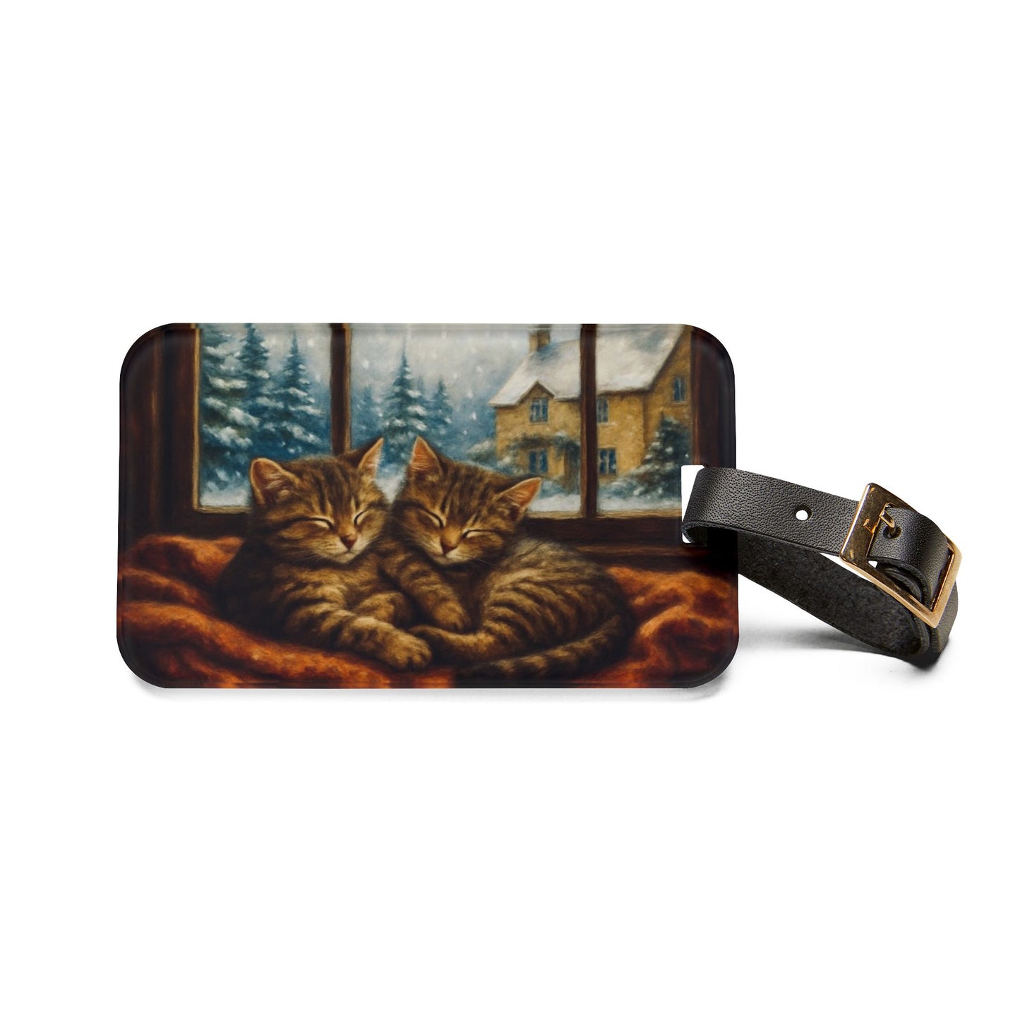 Cozy Cat Luggage Tag | Cat Lover's Travel Accessory | Pet-Themed Gift | Holiday Travel Essentials | Cat-Inspired Bag Tag | Unique Travel Tag