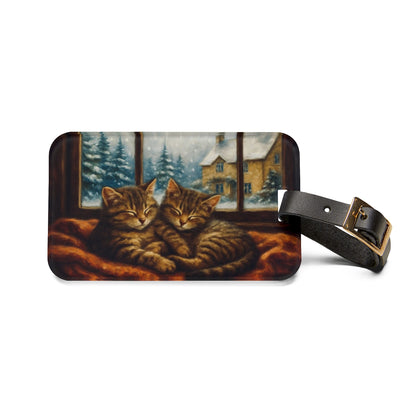 Cozy Cat Luggage Tag | Cat Lover's Travel Accessory | Pet-Themed Gift | Holiday Travel Essentials | Cat-Inspired Bag Tag | Unique Travel Tag