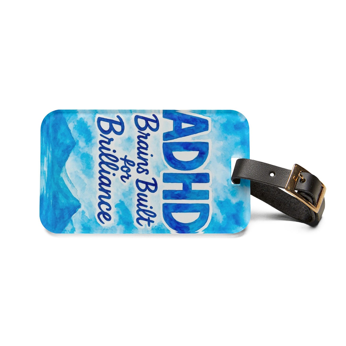 ADHD Brains Built for Brilliance Luggage Tag | Travel Accessory, Personalized Gift, Unique Design, Fun Travel Gear, ADHD Awareness
