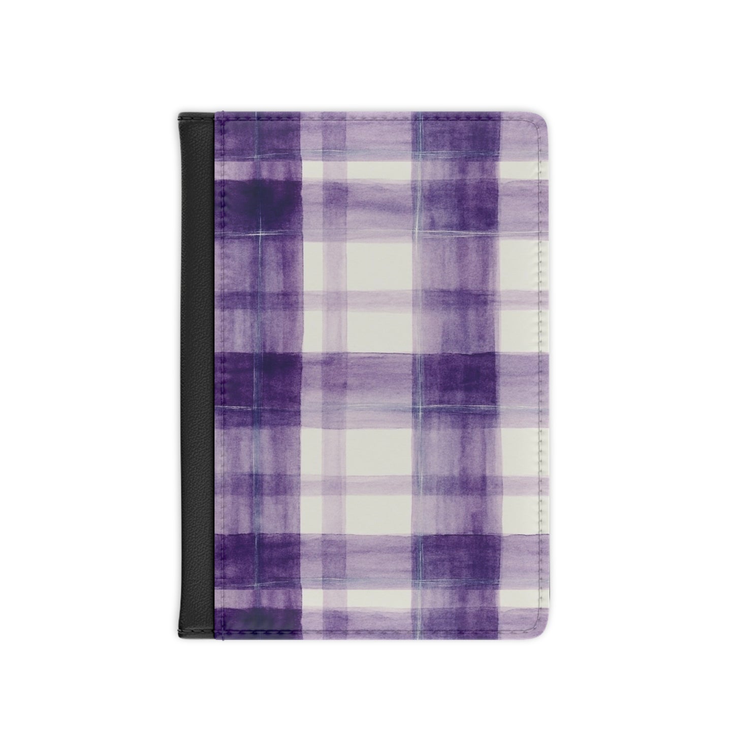 Chic Purple Plaid Passport Cover | Travel Accessory, Gift for Travelers, Vacation Essential, Unique Passport Holder, Modern Travel Gear