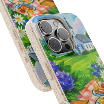 Biodegradable Phone Cases with Charming Tea Party Design, Eco-Friendly Phone Cover, Gift for Nature Lovers, Fun & Whimsical Style