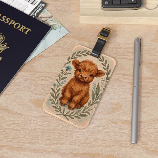 Whimsical Cow Luggage Tag - Cute Animal Travel Accessory for Pet Lovers, Unique Gift for Kids, Boho Style Backpack Tag, Personalized [...]