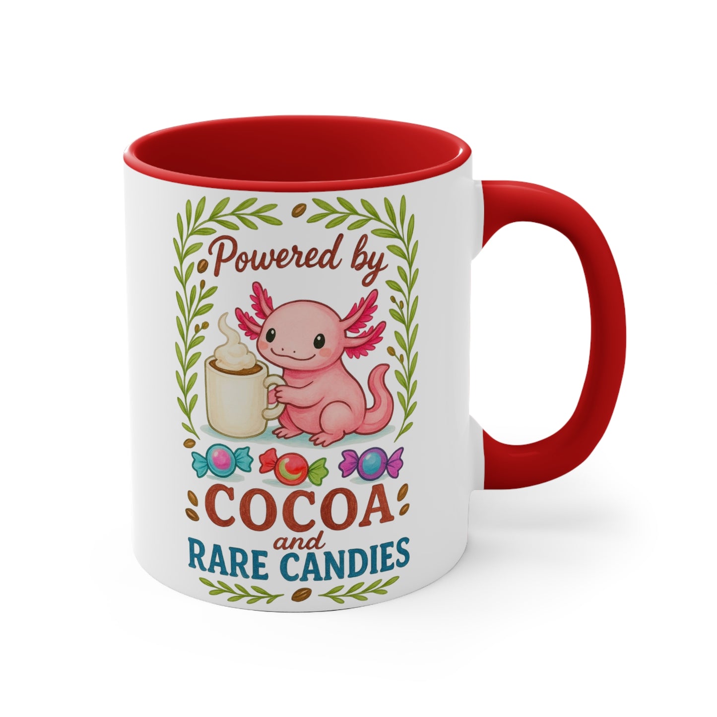 Cute Fantasy Mug: Powered by Cocoa and Rare Candies, Unicorn Gifts, Magical Drinkware, Kawaii Coffee Cup, Unique Housewarming Present