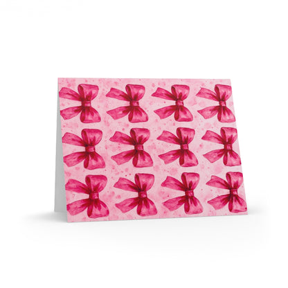 Pink Bow Greeting Cards Set - 8, 16, 24 pcs, Perfect for Birthdays, Weddings, Thank You, Party Invites, Gift Wrapping
