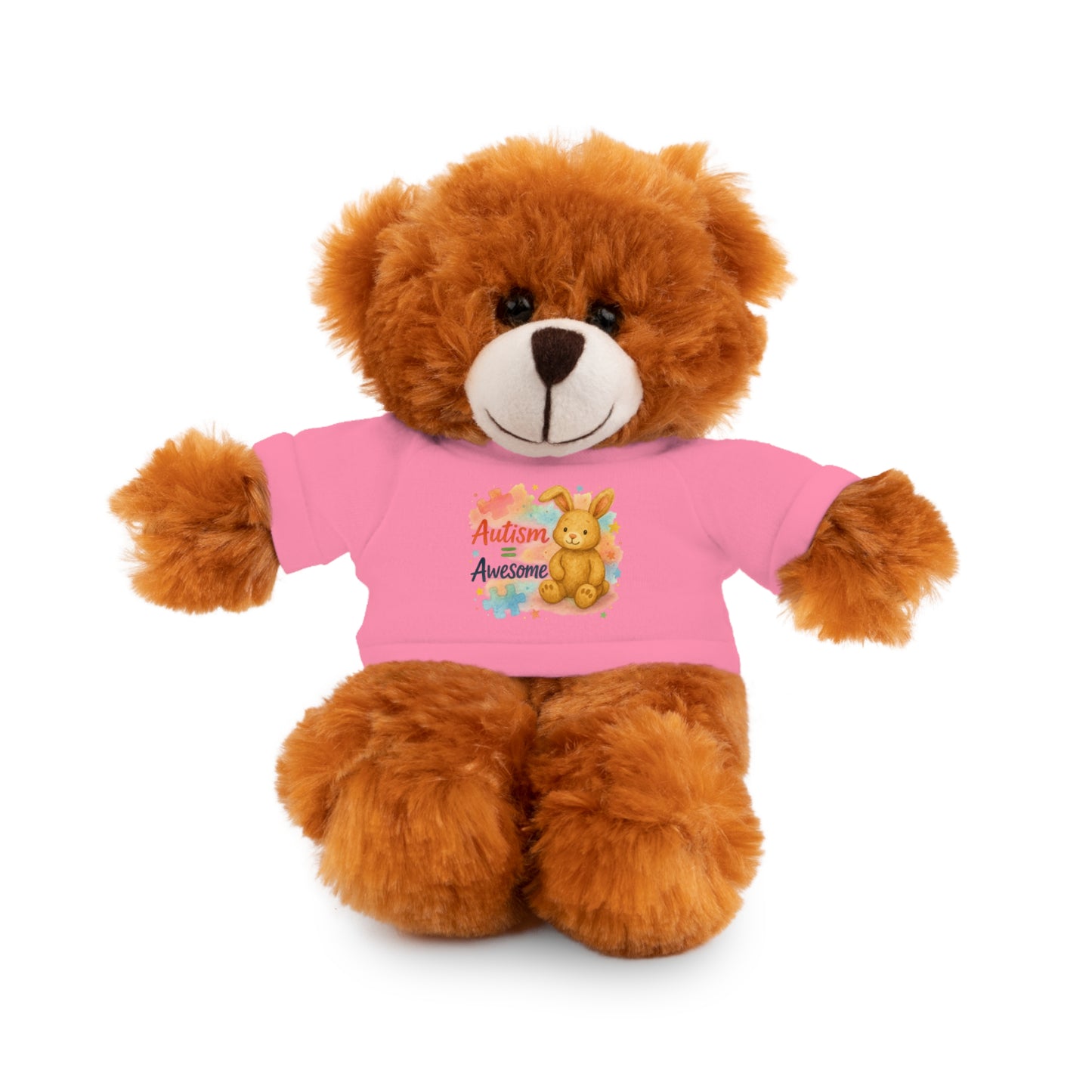 Adorable Autism Awareness Stuffed Animal, Personalized Plush Bunny, Cute Kids' Gift, Sensory Toy, Birthday Present