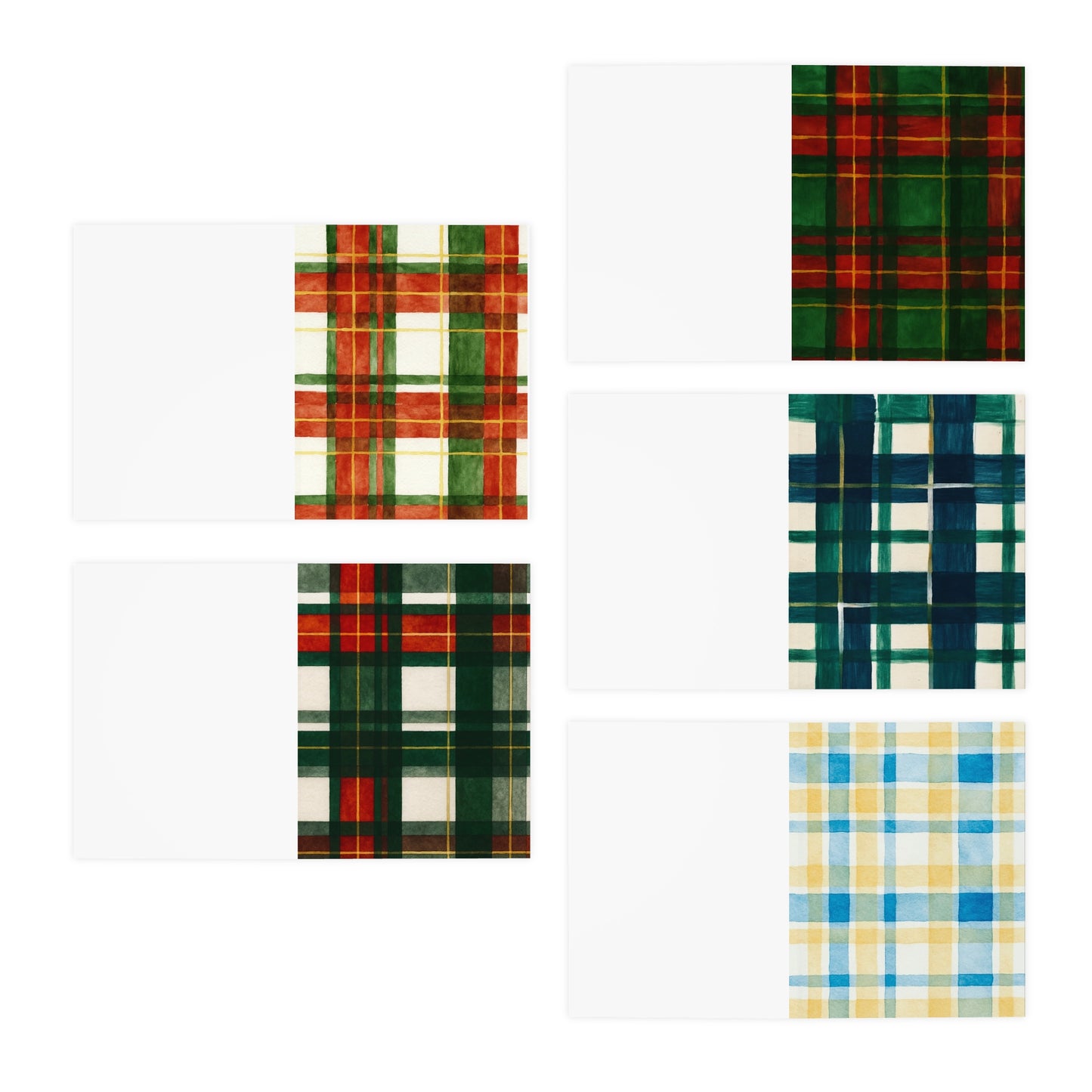 Multi-Design Greeting Cards - Set of 5, Festive Plaid Cards for All Occasions, Holiday Greetings, Thank You Notes, Birthday Wishes, [...]