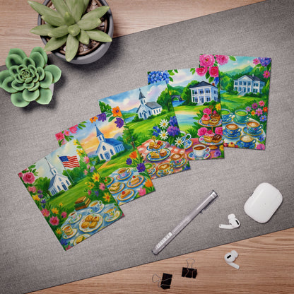 Charming Greeting Cards, Multi-Design Card Set for All Occasions, Watercolor Tea Party Art, Thank You, Birthday, Thinking of You