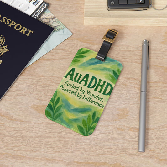Inspirational Luggage Tag - ADHD Awareness Travel Accessory, Personalized Gift for Travelers, Mental Health Support, Unique Baggage Label