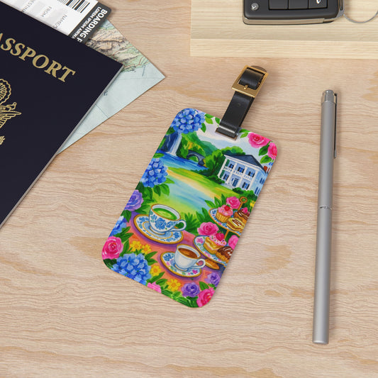 Colorful Floral Luggage Tag, Travel Accessories, Birthday Gift, Vacation Essentials, Personalized Baggage Tag
