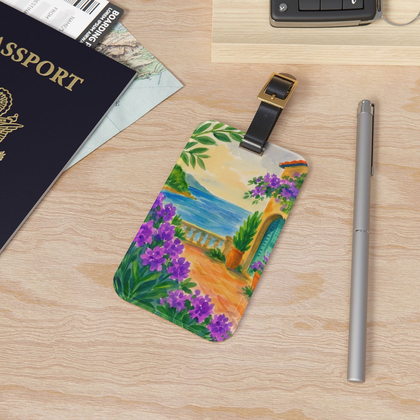 Beautiful Floral Luggage Tag - Travel Accessory, Personalized Bag Tag, Vacation Gift, Stylish Baggage Identifier, Unique Travel Gift
