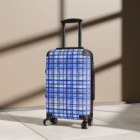Stylish Checked Suitcase, Travel Luggage, Durable Carry-On Bag, Travel Accessory, Ideal for Vacations, Family Trips, Weekend Getaways