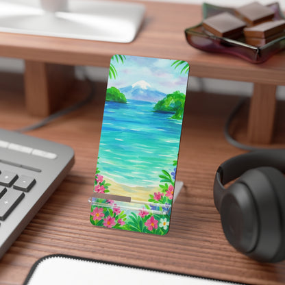 Tropical Smartphone Display Stand, Beach Decor, Phone Holder, Summer Vibes, Wedding Gift, Home Office Accessory