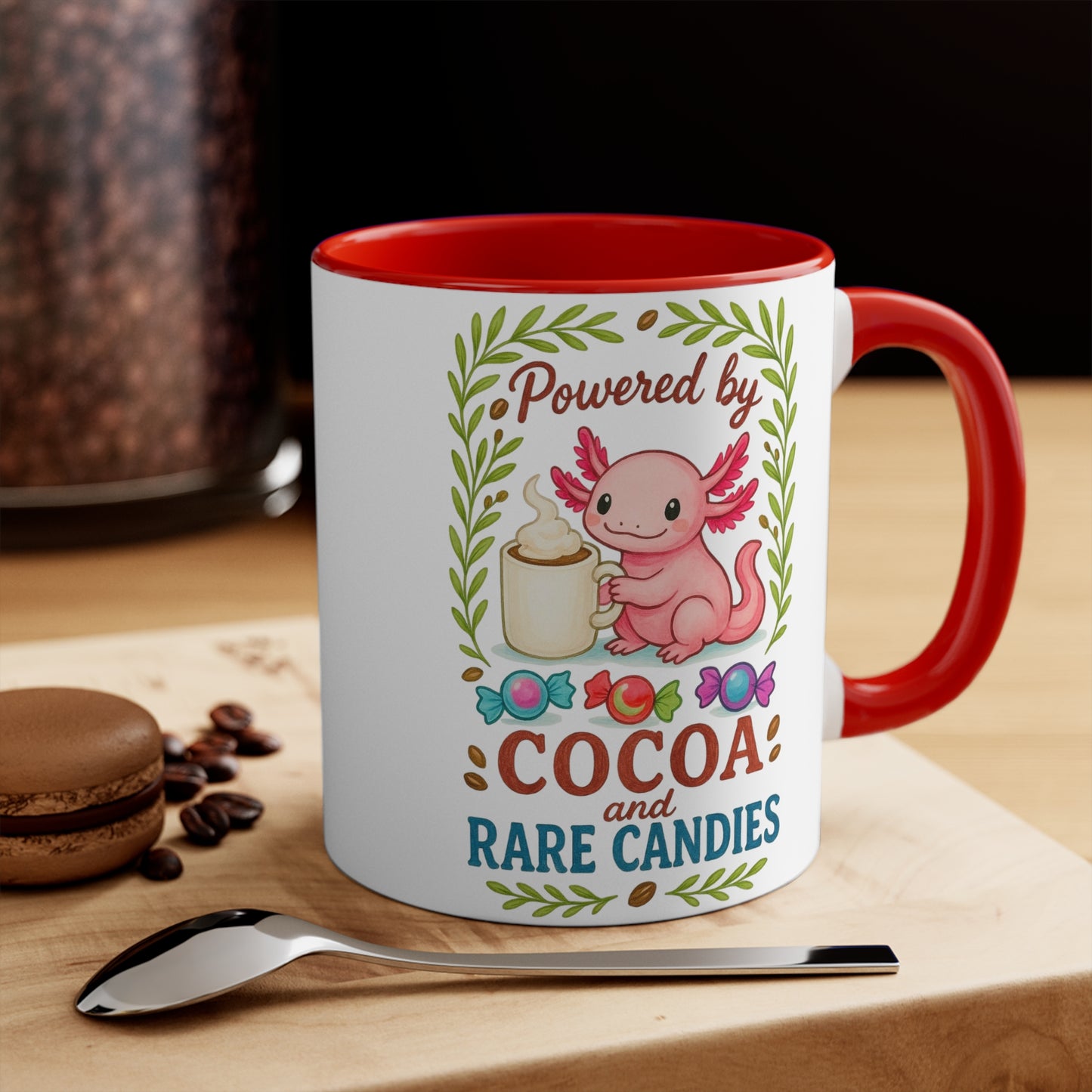 Cute Fantasy Mug: Powered by Cocoa and Rare Candies, Unicorn Gifts, Magical Drinkware, Kawaii Coffee Cup, Unique Housewarming Present