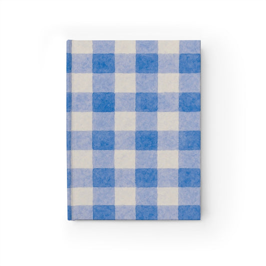 Blue Checkered Pattern Journal - Blank Pages for Creativity
