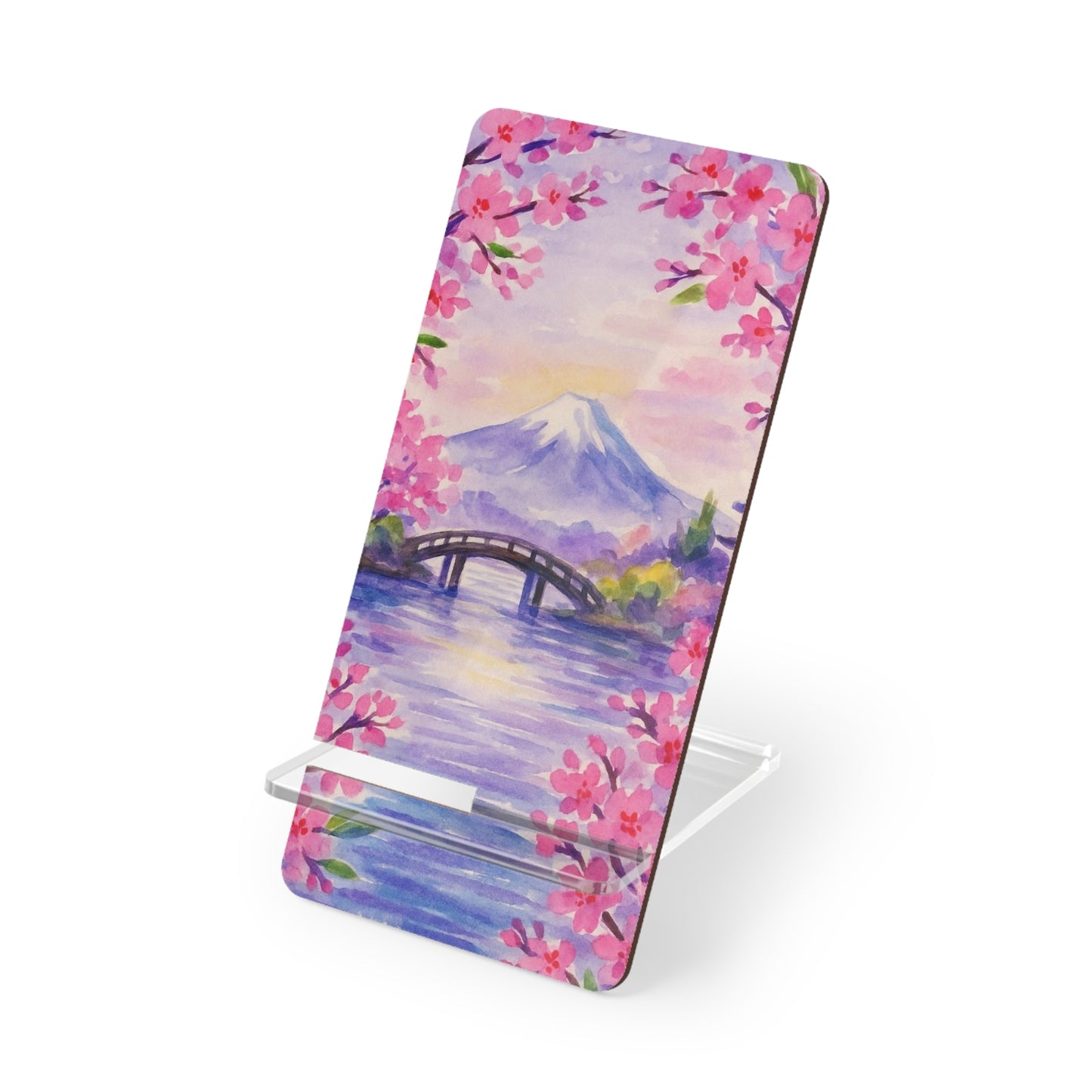 Cherry Blossom Smartphone Stand, Decorative Mobile Display Holder, Phone Stand Gift, Desk Organizer, Floral Mobile Holder