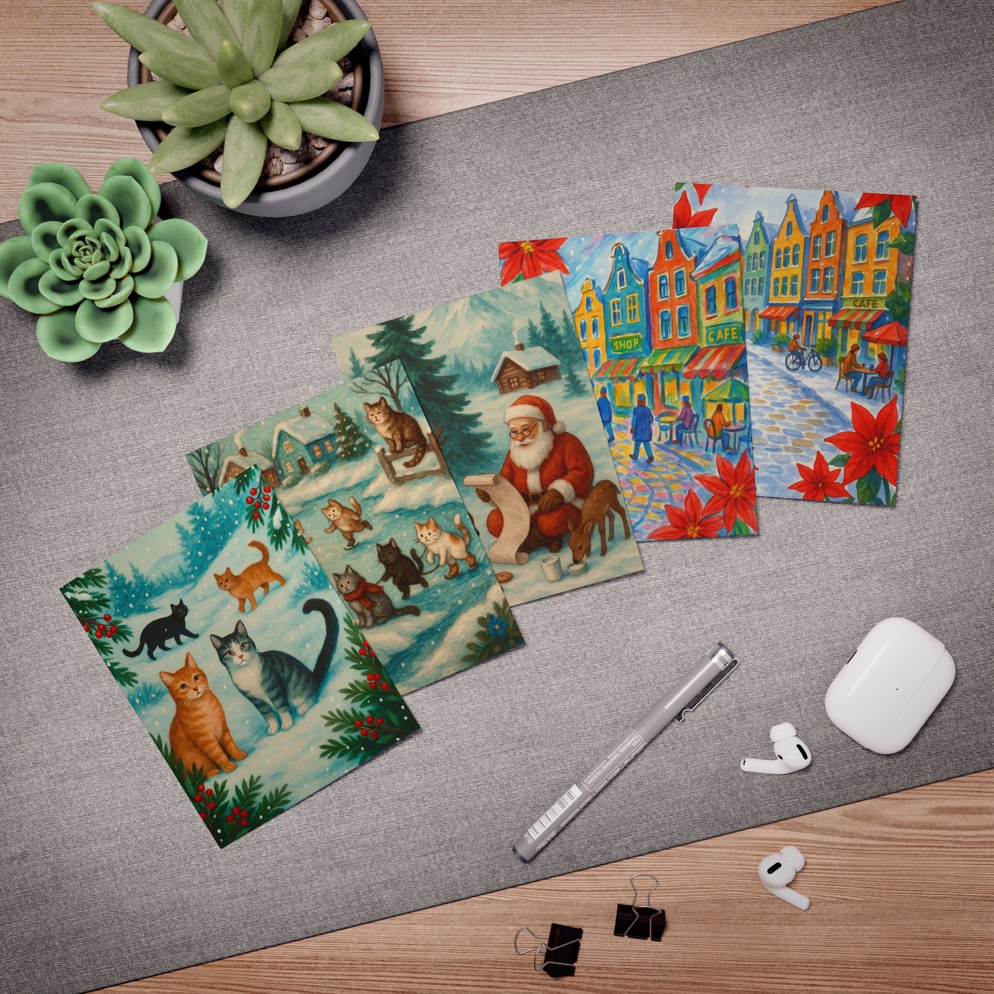 Festive Greeting Cards (5-Pack) - Christmas, Holiday, Birthday, Thank You, and Seasonal Celebrations