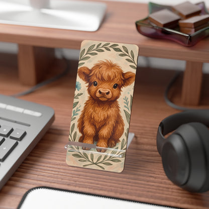 Charming Cow Baby Smartphone Stand, Cute Desk Display, Decorative Mobile Holder, Farmhouse Decor, Unique Gift Idea