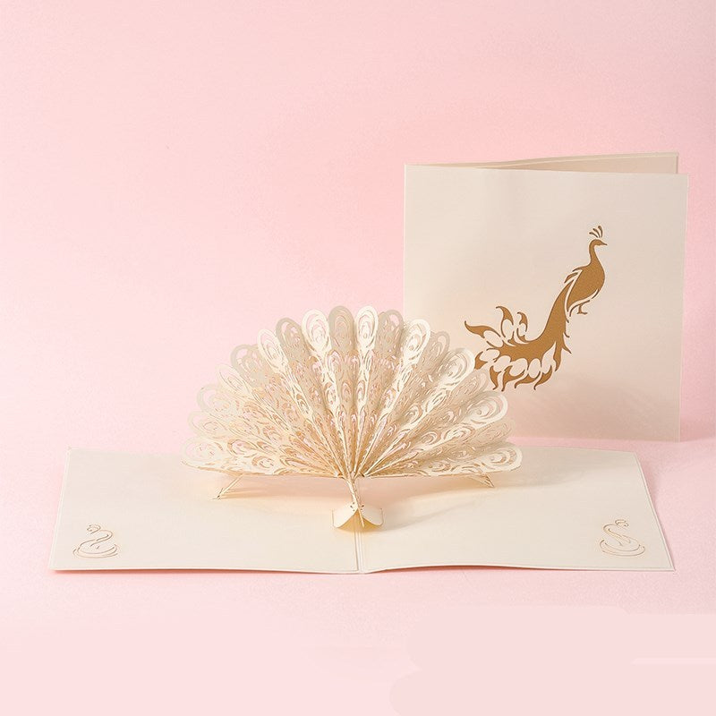 3D Sakura Kissing Lover Greeting Card