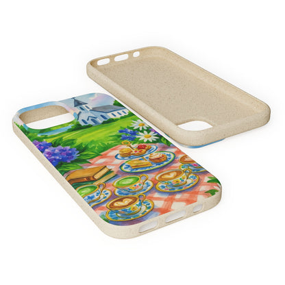 Biodegradable Phone Cases with Charming Tea Party Design, Eco-Friendly Phone Cover, Gift for Nature Lovers, Fun & Whimsical Style