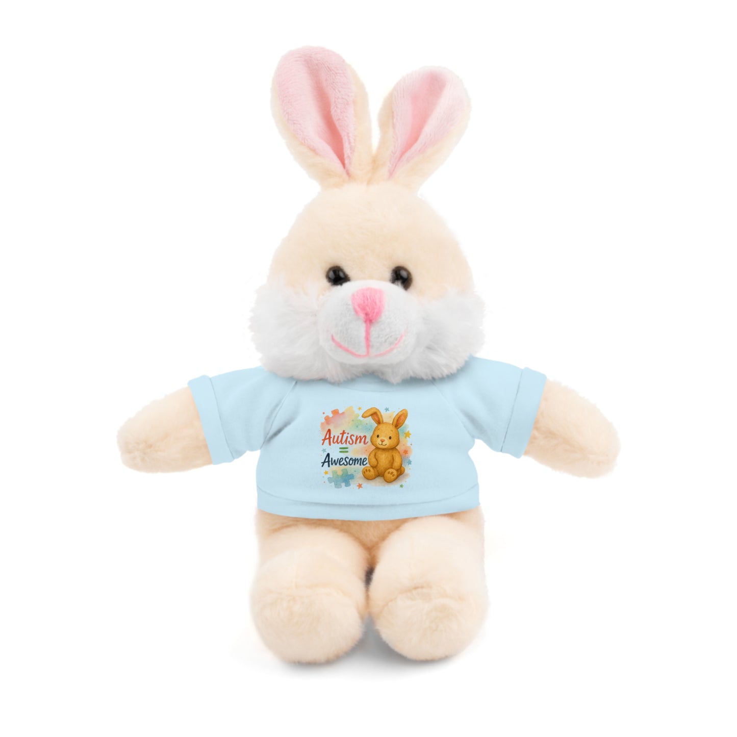 Adorable Autism Awareness Stuffed Animal, Personalized Plush Bunny, Cute Kids' Gift, Sensory Toy, Birthday Present