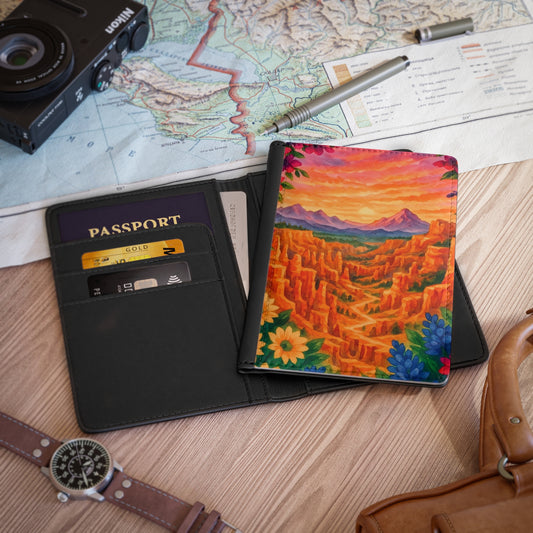 Vibrant Landscape Passport Cover, Travel Accessory, Gift for Travelers, Summer Adventure, Scenic Voyage, Colorful Travel Gear