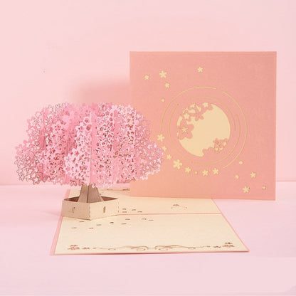 3D Sakura Kissing Lover Greeting Card