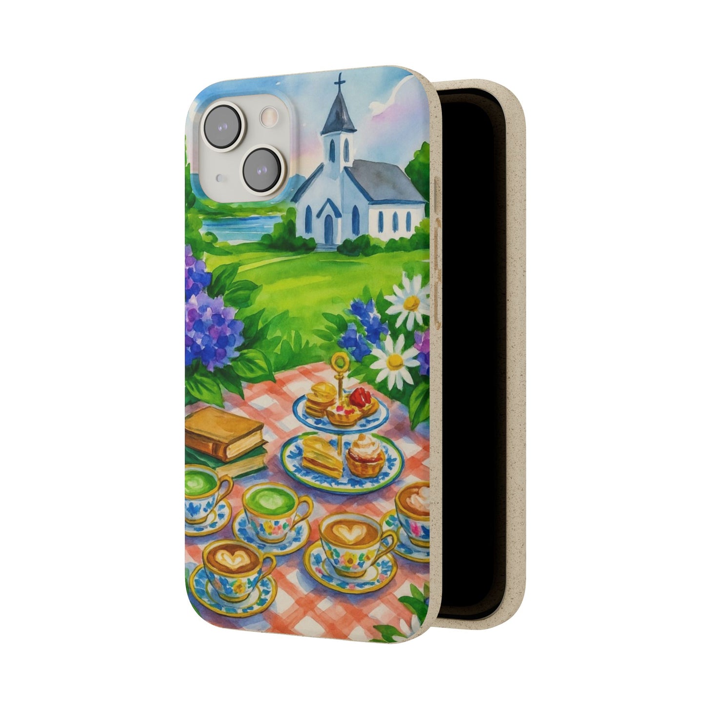 Biodegradable Phone Cases with Charming Tea Party Design, Eco-Friendly Phone Cover, Gift for Nature Lovers, Fun & Whimsical Style