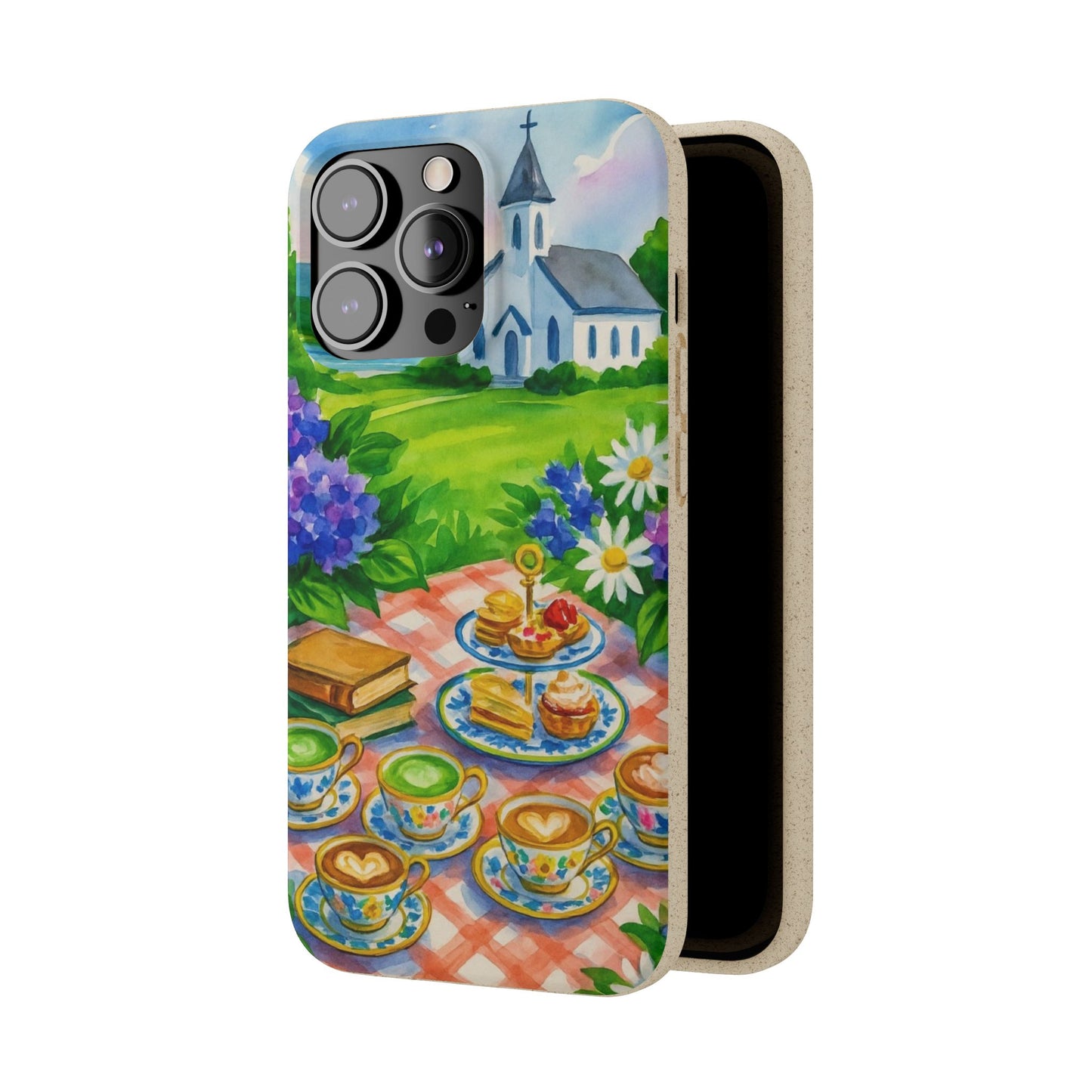 Biodegradable Phone Cases with Charming Tea Party Design, Eco-Friendly Phone Cover, Gift for Nature Lovers, Fun & Whimsical Style