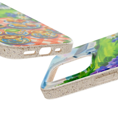 Biodegradable Phone Cases with Charming Tea Party Design, Eco-Friendly Phone Cover, Gift for Nature Lovers, Fun & Whimsical Style