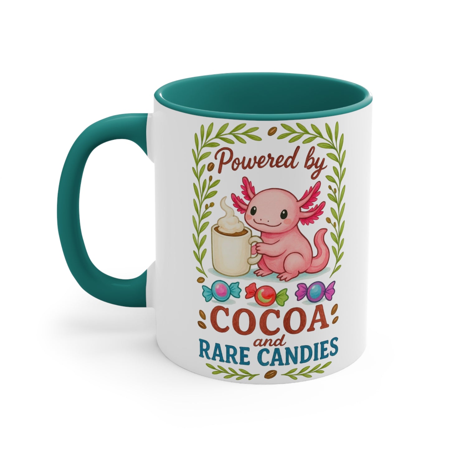 Cute Fantasy Mug: Powered by Cocoa and Rare Candies, Unicorn Gifts, Magical Drinkware, Kawaii Coffee Cup, Unique Housewarming Present