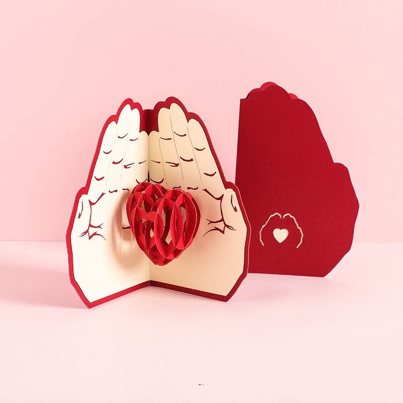3D Sakura Kissing Lover Greeting Card