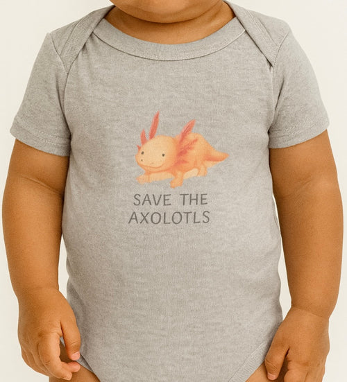 Save the Axolotls Infant Bodysuit, Baby Shower Gift, Cute Baby Clothes, Eco-Friendly Baby Bodysuit, Animal Lover Baby Outfit